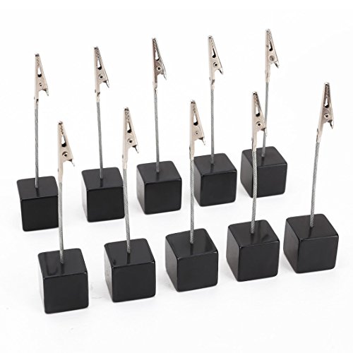 ANNJUC Kartenhalter Platz Memo Halter Card Clip Foto Bueroklammern Hinweis - 10 Stueck (Schwarz) von ANNJUC