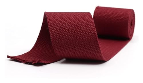 Gurtband, Nylon-Gurtband, 50 mm, 25 mm, 20 mm, 38 mm, Baumwollpolster-Gurtband for die Taschenherstellung (Farbe: Weiß, Größe: 25 mm/10 Yards) (Farbe: Rot, Größe: 25 mm/10 Yards) (Color : Maroon, Si von ANNURA