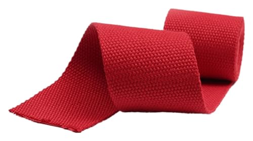 Gurtband, Nylon-Gurtband, 50 mm, 25 mm, 20 mm, 38 mm, Baumwollpolster-Gurtband for die Taschenherstellung (Farbe: Weiß, Größe: 25 mm/10 Yards) (Farbe: Rot, Größe: 25 mm/10 Yards) (Color : Red, Size von ANNURA