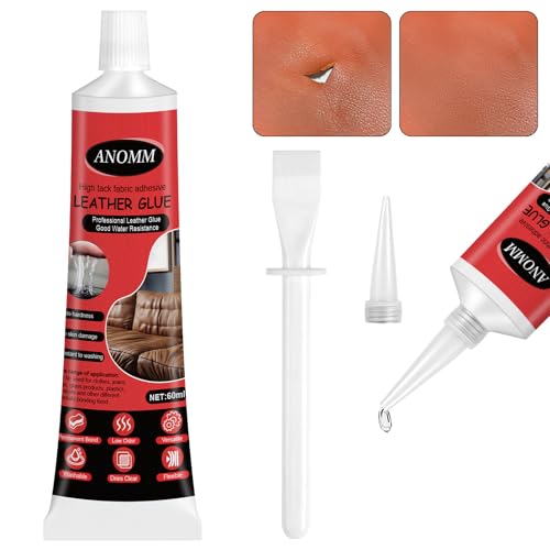 ANOMM 1 Stück Lederkleber Extra Stark, Klarer Klebstoff zur Reparatur von Rissen und Flicken, Professioneller Leder Kleber für Sofa, Jacke, Handtasche, Autositz, Möbel, Andere Lederarbeiten, 60 ml ANOMM 1 Stück Lederkleber Extra Stark, Klarer Klebstoff zur Reparatur von Rissen und Flicken, Professioneller Leder Kleber für Sofa, Jacke, Handtasche, Autositz, Möbel, Andere Lederarbeiten, 60 ml von ANOMM