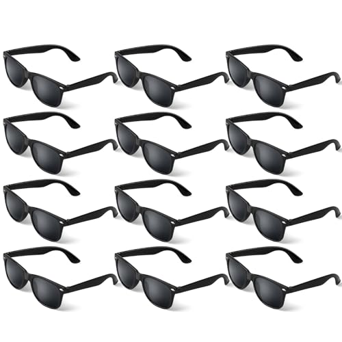 ANPUNAT 12 Stück Sonnenbrillen, Party-Sonnenbrillen, Großpackung (schwarz) von ANPUNAT
