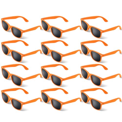 ANPUNAT 12 Stück Sonnenbrillen in Großpackung für Partyreisen (Orange) von ANPUNAT