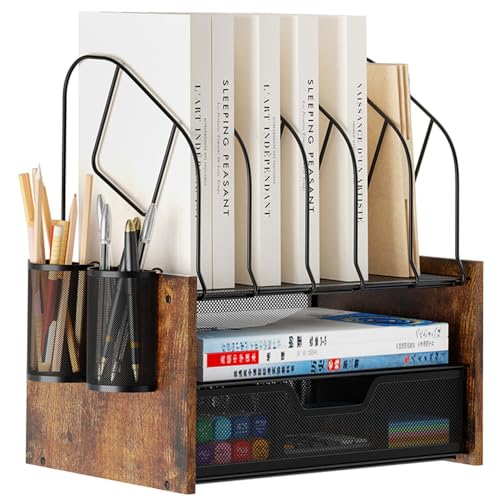 ANQIA Schreibtisch-Organizer mit 3 Ebenen, Netzstoff, Schreibtisch-Organizer aus Holz, mit Schublade und 2 Stifthaltern, Schreibtisch-Organizer und Aufbewahrung mit Zeitschriftenhalter für Home Office ANQIA Schreibtisch-Organizer mit 3 Ebenen, Netzstoff, Schreibtisch-Organizer aus Holz, mit Schublade und 2 Stifthaltern, Schreibtisch-Organizer und Aufbewahrung mit Zeitschriftenhalter für Home Office von ANQIA
