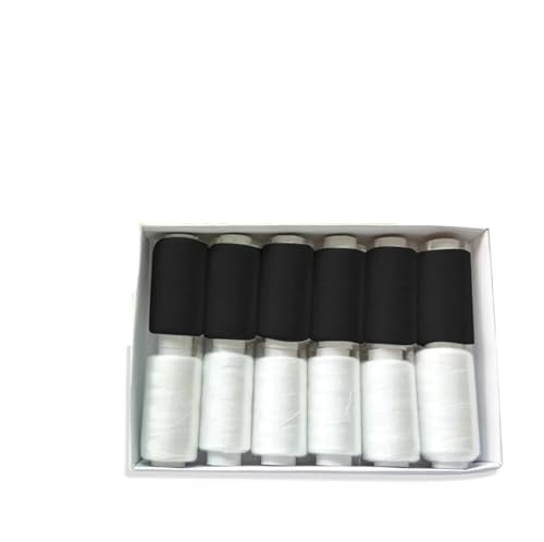 1 Stück Set Allzweck-Nähgarne vorgewickelte Spule und Maschine DIY Handwerk Stickgarn FüR Basteln(Black white) von ANQKYO