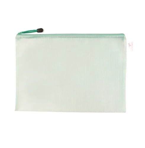 10 Stück A3-Größe, durchsichtige Reißverschlusstasche, wasser- und staubdicht, Netzgewebe, for Dokumente, Papier, Kosmetik FüR Organisieren(Green) von ANQKYO