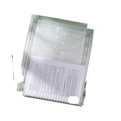 10 Stück A4-Dateibeutel mit vertikalem Muster, verdickt, mit Knopf, transparent, wasserdicht, for Daten, Dokumente for Studenten FüR Organisieren(WHITE) von ANQKYO