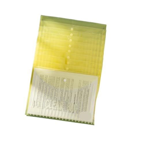 10 Stück A4-Dateibeutel mit vertikalem Muster, verdickt, mit Knopf, transparent, wasserdicht, for Daten, Dokumente for Studenten FüR Organisieren(Yellow) von ANQKYO