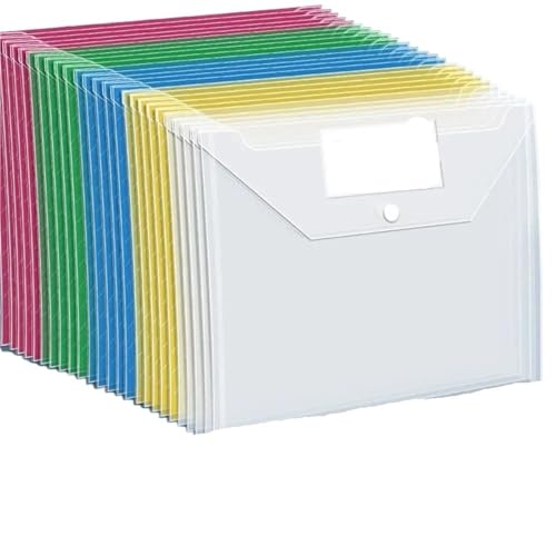 10 Stück A4 Twill wasserdicht Snap Schnallen große Kapazität Büro Materialien Student Test Papiertüten FüR Organisieren(Color 3) von ANQKYO