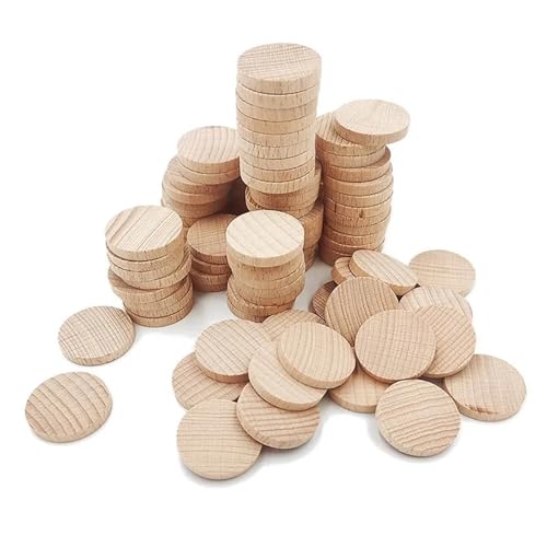 100 STÜCKE 1 cm, 1,5 cm Natürliche Holzscheiben Unvollendete Runde Münzen Kreise Scheibe for DIY Handwerk Ornamente Kunst FüR Diy Handwerk(1.5cm) von ANQKYO