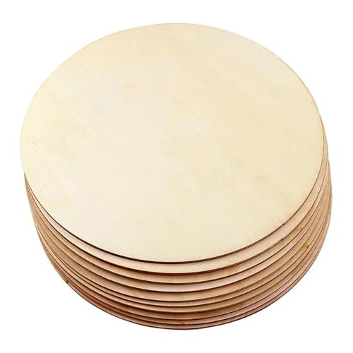 100 Stück 15–30 cm unvollendete runde Holzkreise, leere Pappelsperrholzplatten, runde Scheiben for Basteln, Malen, DIY-Kunst, Türhänger FüR Diy Handwerk(10pcs 30cm) von ANQKYO