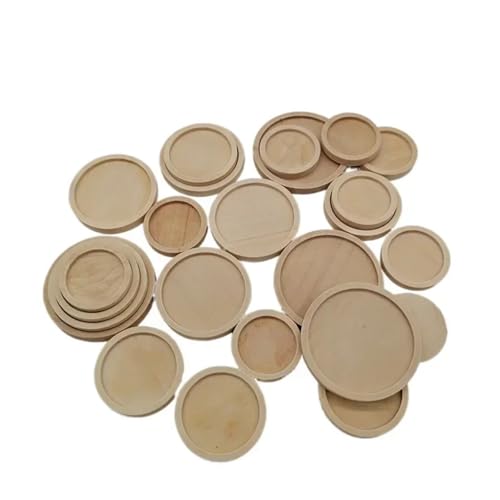 100 Stück Holzkreise for Basteln, unfertige leere Holzrunden, Holzausschnitte for DIY-Bastelarbeiten, Weihnachtsdekoration FüR Diy Handwerk(3cm) von ANQKYO