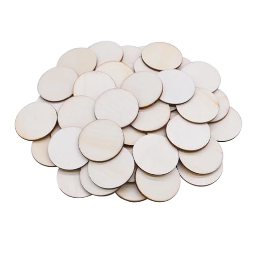 100 Stück natürliche Kiefernholzscheiben, rund, unbehandelt, Kreise, einfarbig, for Holzhandwerk, Hochzeit, Geburtstag, Weihnachtsschmuck, Dekor FüR Diy Handwerk(7-8mm) von ANQKYO