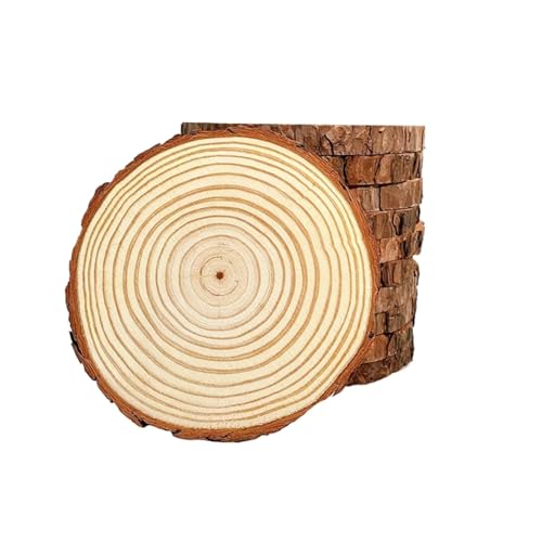100 Stück natürliche Kiefernholzscheiben, rund, unbehandelt, Kreise for Bastelarbeiten, Malerei, Dekor, Lehrmittel FüR Diy Handwerk von ANQKYO