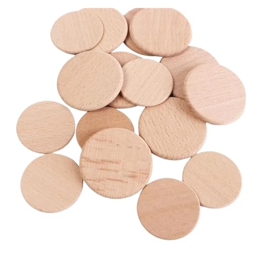 100 stücke Natürliche Buche Holz Runde Disc Unfinished Multi Größe Blank Stücke Glatte DIY Scheibe Handarbeit FüR Diy Handwerk(4cm) von ANQKYO