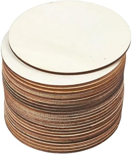 100PCS Unfinished Holz Kreis Ausschnitte for Holz Untersetzer DIY Handwerk FüR Diy Handwerk von ANQKYO