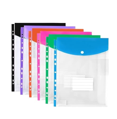12 stücke A4 11 Löcher Binder Tasche Organizer Ordner Transparent Datei Tasche Dokument Beutel FüR Organisieren(Color 2) von ANQKYO