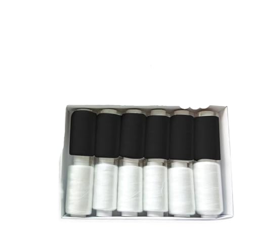 1Pcs Polyester Allzweck Nähgarne vorgewickelt Stickerei und Maschine DIY Thread FüR Basteln(Black white) von ANQKYO