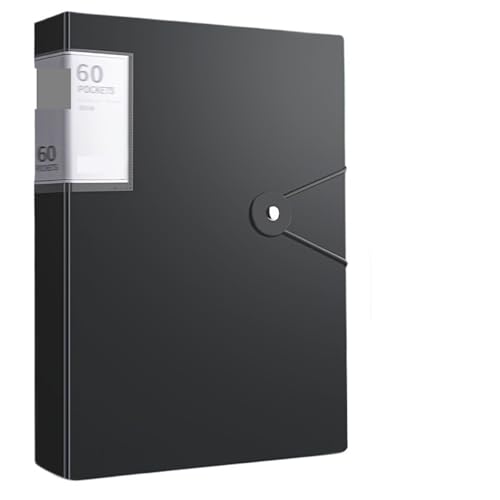 2 stücke 60 Tasche A4 Farbe Transparent Ordner Datei Große Kapazität FüR Organisieren(Black) von ANQKYO