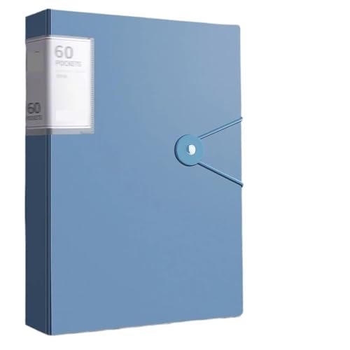 2 stücke 60 Tasche A4 Farbe Transparent Ordner Datei Große Kapazität FüR Organisieren(Blue) von ANQKYO