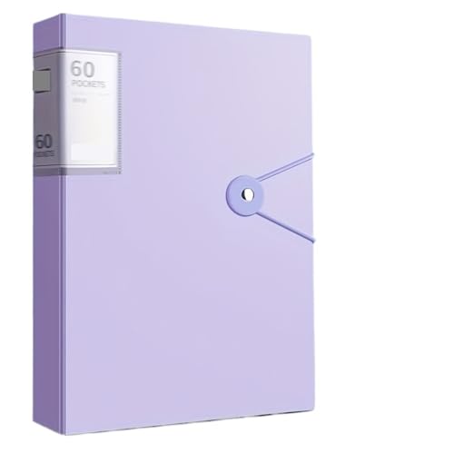2 stücke 60 Tasche A4 Farbe Transparent Ordner Datei Große Kapazität FüR Organisieren(Purple) von ANQKYO