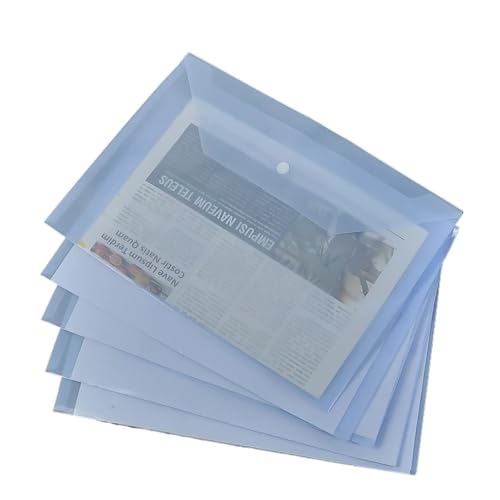 20 Stück Kunststoffumschläge, transparente, wiederverwendbare, wasserdichte Ordner mit Knöpfen FüR Organisieren(Blue) von ANQKYO
