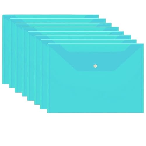 20 Stück Kunststoffumschläge, transparente, wiederverwendbare, wasserdichte Ordner mit Knöpfen FüR Organisieren(Green) von ANQKYO