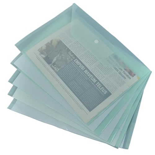20 Stück Kunststoffumschläge, transparente, wiederverwendbare, wasserdichte Ordner mit Knöpfen FüR Organisieren(Green) von ANQKYO