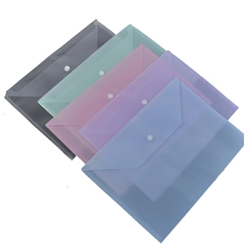 20 Stück Kunststoffumschläge, transparente, wiederverwendbare, wasserdichte Ordner mit Knöpfen FüR Organisieren(Random 1) von ANQKYO