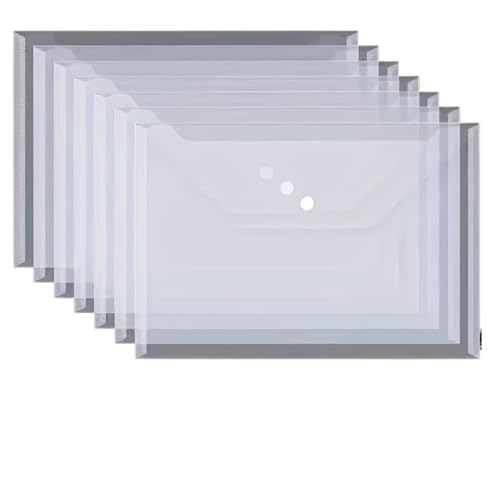 20 Stück Kunststoffumschläge, transparente, wiederverwendbare, wasserdichte Ordner mit Knöpfen FüR Organisieren von ANQKYO
