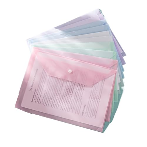 20 Stück Kunststoffumschläge, transparente, wiederverwendbare, wasserdichte Poly-Ordner mit Knöpfen FüR Organisieren(Mixed) von ANQKYO