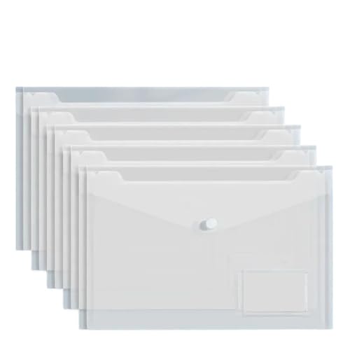 20 stück Datei Tasche Kunststoff A4 Papier Lagerung Ordner Transparent Portfolio Politik Aktentasche FüR Organisieren(Color 1) von ANQKYO
