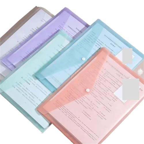 20 stück Datei Tasche Kunststoff A4 Papier Lagerung Ordner Transparent Portfolio Politik Aktentasche FüR Organisieren(Color 2) von ANQKYO