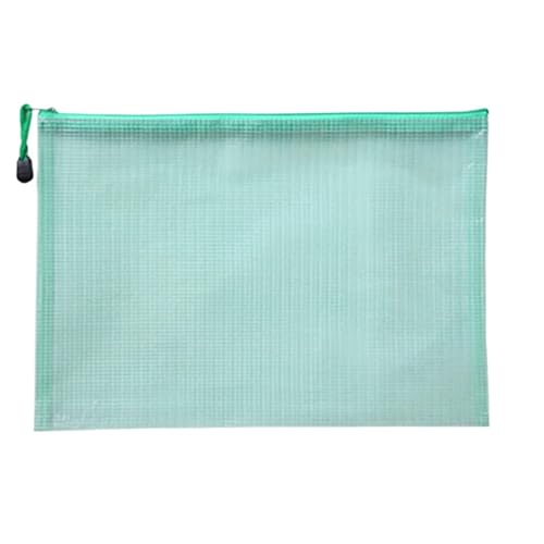 20 stücke A4/A5 Grid Zipper Datei Tasche Wasserdichte High-kapazität Transparent Ordner Büro FüR Organisieren(Green,A4) von ANQKYO