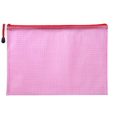 20 stücke A4/A5 Grid Zipper Datei Tasche Wasserdichte High-kapazität Transparent Ordner Büro FüR Organisieren(Red,A4) von ANQKYO