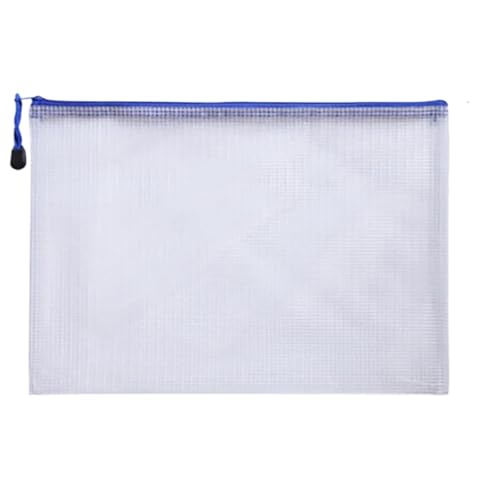 20 stücke A4/A5 Grid Zipper Datei Tasche Wasserdichte High-kapazität Transparent Ordner Büro FüR Organisieren(White,A4) von ANQKYO