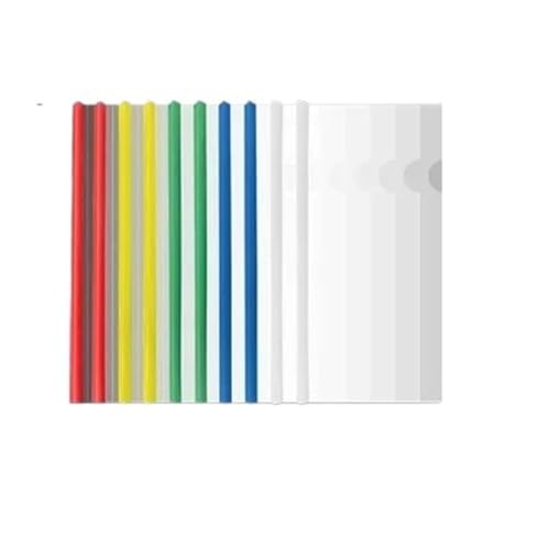 20 stücke Bürobedarf A4 Zugstange Clip Verdickt Ordner Transparente Farbe Große Kapazität FüR Organisieren(Color 6) von ANQKYO