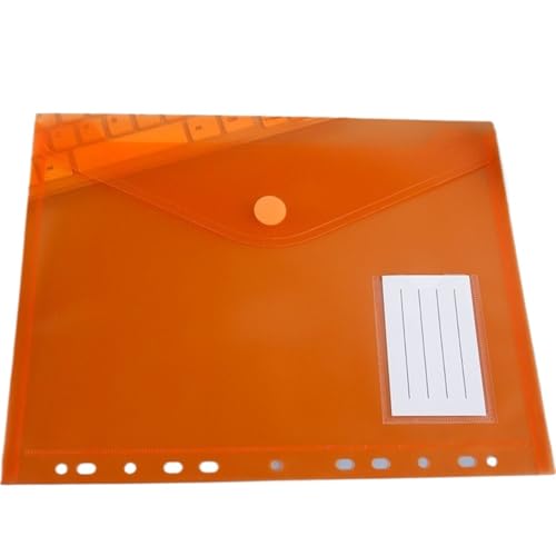 20 stücke Bunte A4 Transparent Datei Ordner Brieftaschen Dokument Dateien Mit Löcher for Ring Binder Ordner FüR Organisieren(Orange) von ANQKYO