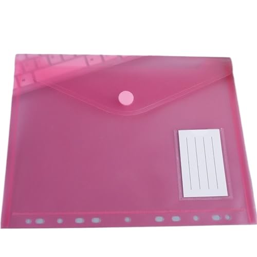 20 stücke Bunte A4 Transparent Datei Ordner Brieftaschen Dokument Dateien Mit Löcher for Ring Binder Ordner FüR Organisieren(Pink) von ANQKYO