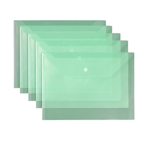 20 stücke Transparent Dokument Tasche A4 Taste Datei Student Test Papier Lagerung Daten Vertrag Ordner FüR Organisieren(Green) von ANQKYO