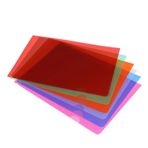 24 Stück L-Typ-Ordner, A4, Kunststoff-Datei-Projekttaschen, Ordner, durchsichtiges Papier, Dokumentenhülle, Schul- und Bürobedarf FüR Organisieren(Multicolor) von ANQKYO
