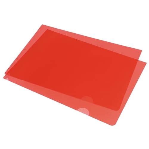 24 Stück L-Typ-Ordner, A4, Kunststoff-Datei-Projekttaschen, Ordner, durchsichtiges Papier, Dokumentenhülle, Schul- und Bürobedarf FüR Organisieren(Red) von ANQKYO