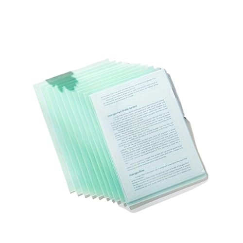 24 Stück Projektordner aus PP-Material – L-förmige A4-Dokumentenhüllen, wasserdichte Aufbewahrung FüR Organisieren(Green) von ANQKYO