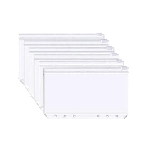 24 stücke Binder Taschen A6 6-Loch Zipper Wasserdichte PVC Bargeld Budget Umschläge Lose Blatt Tasche FüR Organisieren(Color 1) von ANQKYO