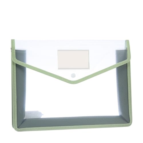 2Pcs Transparent A4 Wasserdicht Datei Ordner Mit Druckknopf Kunststoff Dokument Tasche FüR Organisieren(Green) von ANQKYO