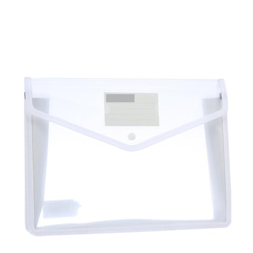 2Pcs Transparent A4 Wasserdicht Datei Ordner Mit Druckknopf Kunststoff Dokument Tasche FüR Organisieren(White) von ANQKYO