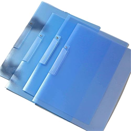 3 stücke Farbe Transparent Ordner Rotierenden Seite Öffnung Schnalle A4 Informationen Test Papier Lagerung FüR Organisieren(Blue) von ANQKYO