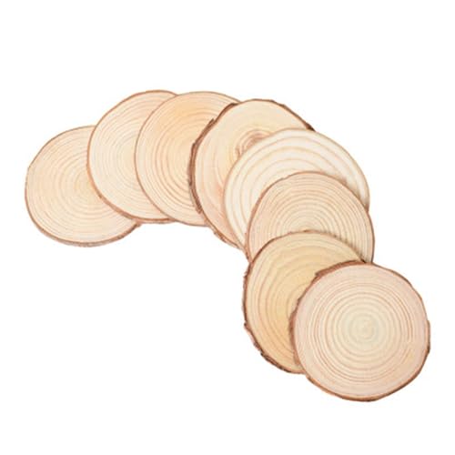 30 Stück unvollendete natürliche runde Holzscheiben Kreise Baumrinde Log Scheiben for DIY Handwerk Malerei Dekoration FüR Diy Handwerk(4-5cm) von ANQKYO