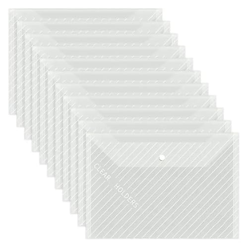 30 stücke A4 Größe Kunststoff Datei Ordner Mit Befestigungen Transparent Schule Büro Dokument Umschläge FüR Organisieren(White Twill) von ANQKYO
