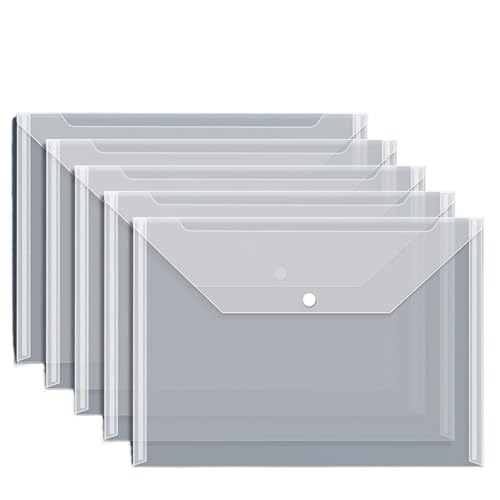 30 stücke A4 Transparent Druckknopf Stil Dokument Lagerung Tasche Täglichen Büro Datei Sortierung Organisation Ordner FüR Organisieren(White1) von ANQKYO