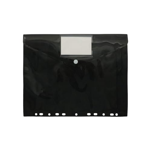 30Pcs A4 Dateien Binder Ordner Organizer 11 Löcher Erweiterbar Tasche Umschlag Datei Perforierte Taschen FüR Organisieren(Black) von ANQKYO